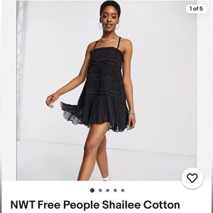 Free People Shailee cotton black vintage dress